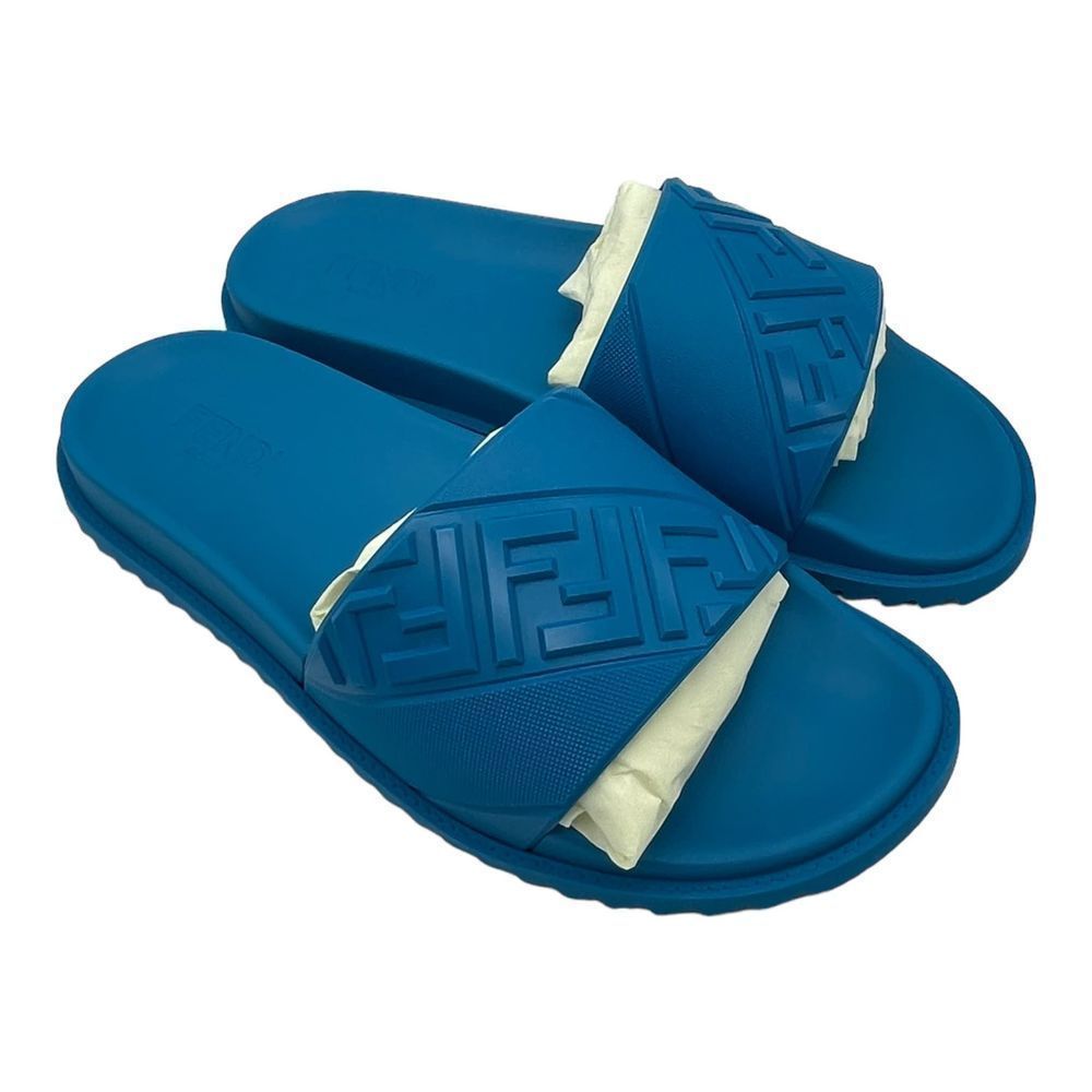 Blue Fendi FF logo Slides - Picture 2 of 12